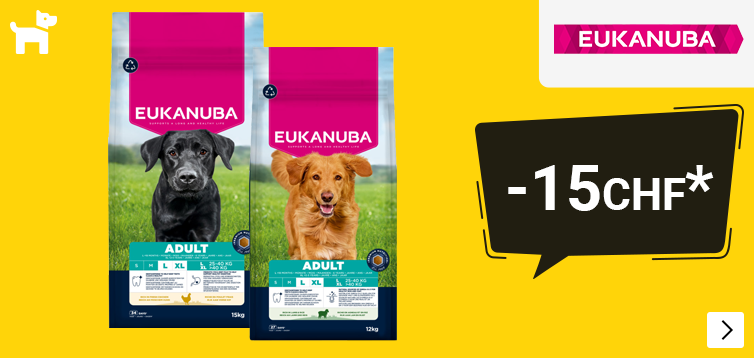 Eukanuba Grootverpakkingen 7,5kg - 15kg multi buy 2 zakken € 15,00 korting